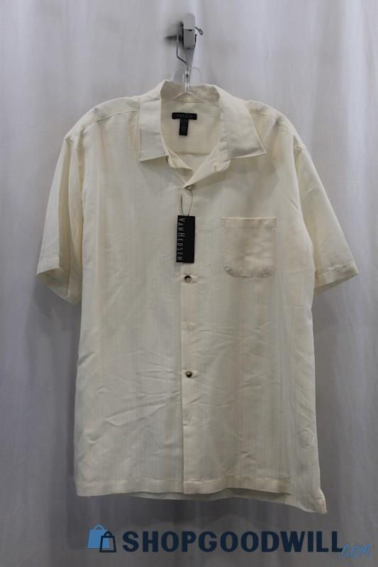 NWT Van Heusen Mens Ivory Button Down Shirt Sz XL