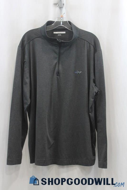 Greg Norman Men's Heather Black Half Zip Sweater SZ XL