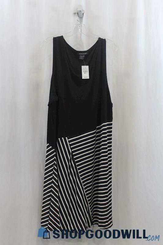 NWT Ashley Stewart Womens Black/White Stripe Sundress Sz 22/24