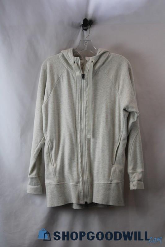 Athleta Women's Light Gray Fleece Lined Full Zip Hoodie sz S