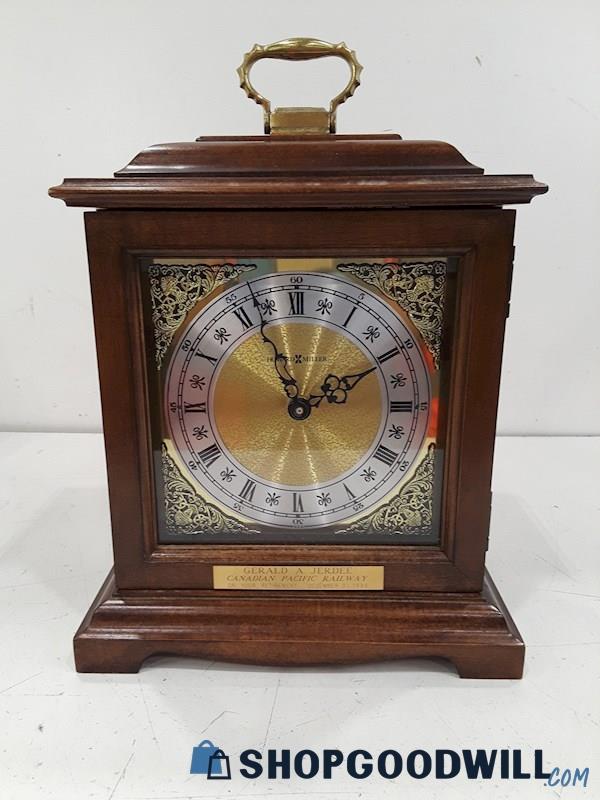 Howard Miller Desk Office Wood Engraved Mantle Clock Model 612-588 SN:53720680