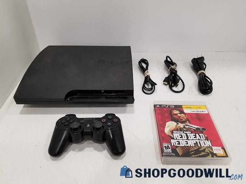 Sony PlayStation 3 CECH-3001B Console w/ Game, Cords, Controller - PS3 TESTED