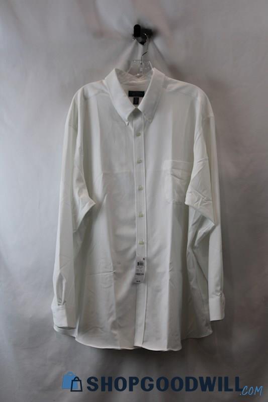 NWT Club Room Men's White Long Sleeve Button-Up Shirt SZ 18.5X34/35