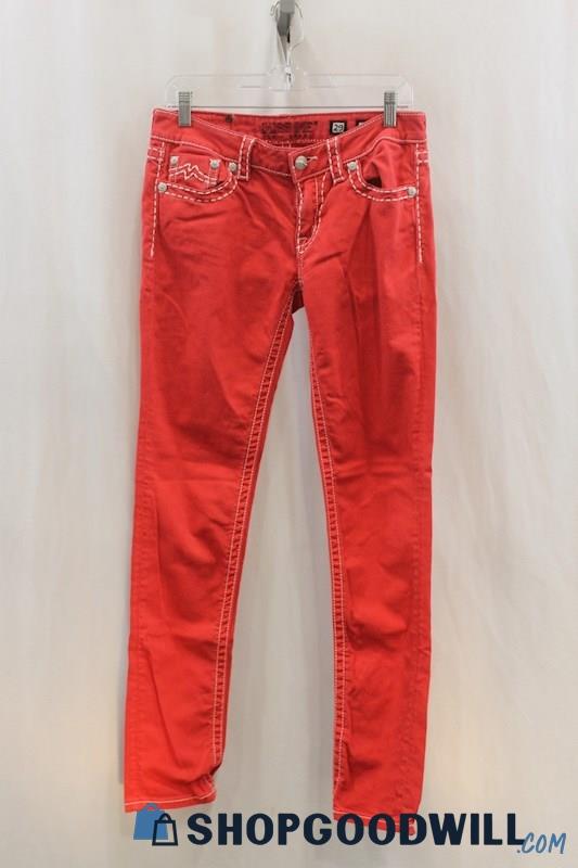 Miss Me Womens Red Accent Stitch Skinny Jeans Sz 29