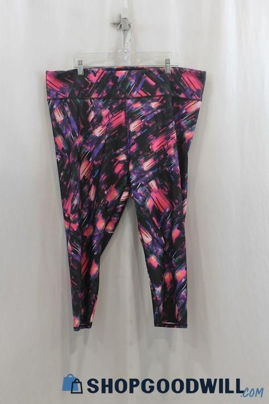 NWT Fabletics Women's Dark Purple/Pink Ankle Legging Pant SZ 3X