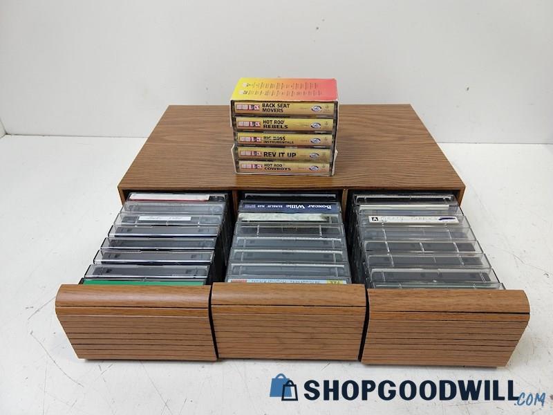7LBS Hot Rod Boxcar Willie &MORE Musical Cassette Tapes w/ Storage Box VINTAGE