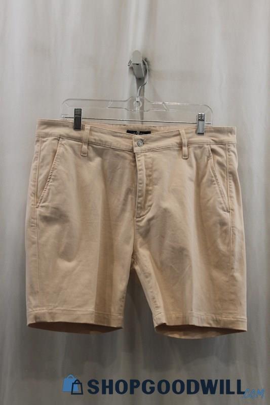 7 For All Mankind Mens Faded Pink Chino Shorts Sz 33