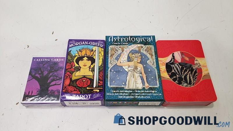 4PC Tarot/Oracle Card Deck Lot - Calling Cards, Astrological, & More