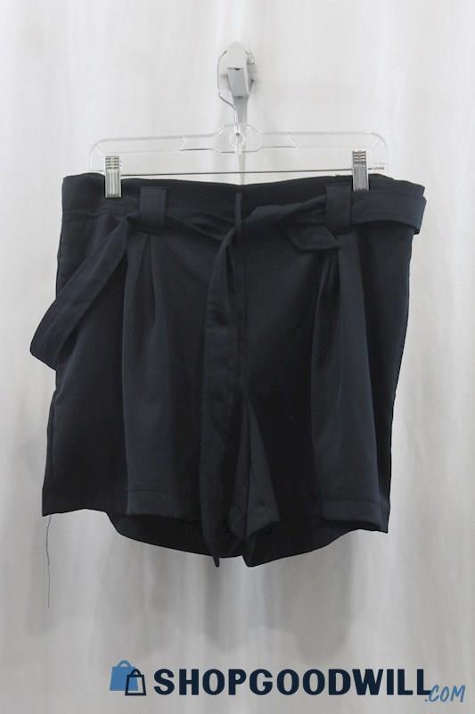 NWT Max Studio Womens Black Belted Paperbag Shorts Sz XL