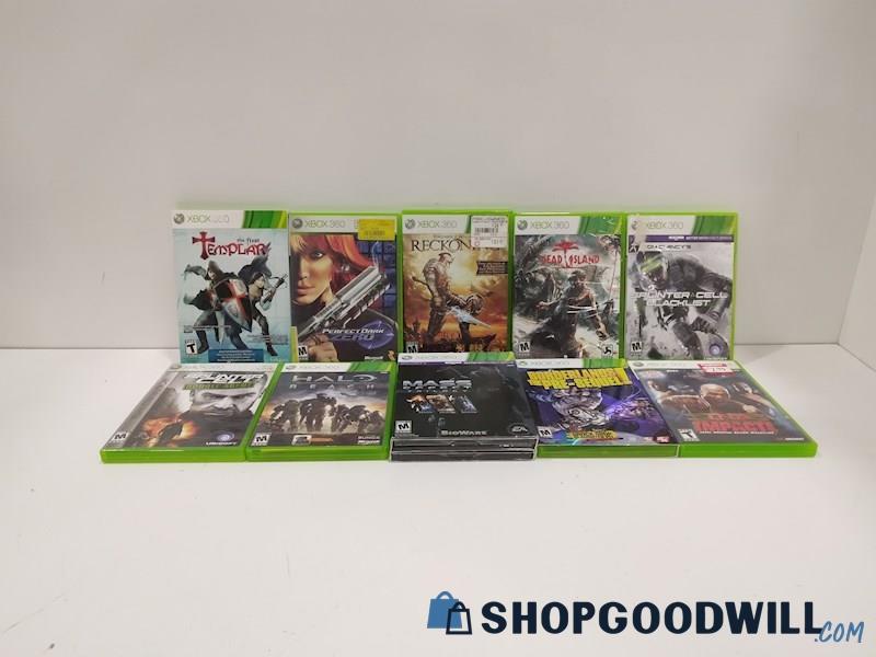 lot of 10 XBOX 360 Video Game Bundle W/HALO, Dead Island+MORE