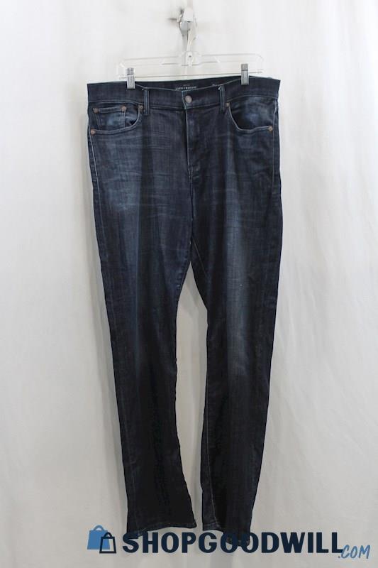 Lucky Brand Mens Dark Blue Straight Leg Jeans Sz 34x32