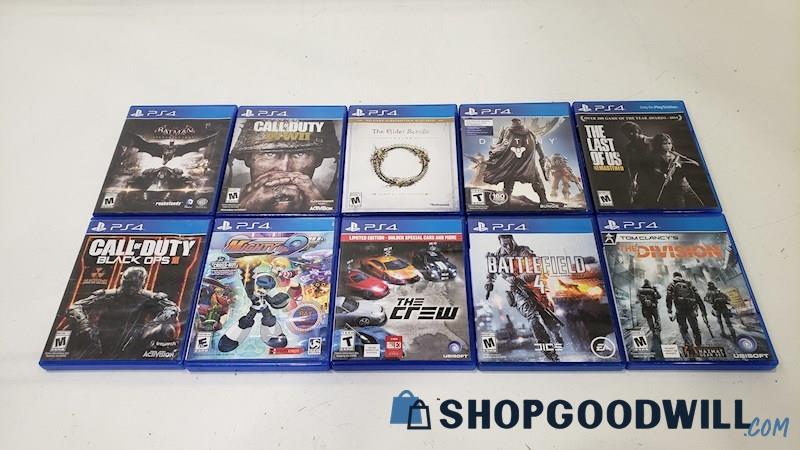 PlayStation 4 Video Game Lot of 10 - Destiny, Call of Duty WWII, & More