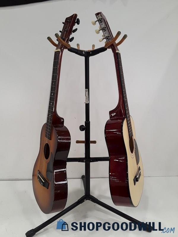 2PC Child Youth Acoustic Guitars iBurswood JC-301 & First Act FG-121