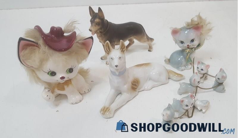 Vintage Lot Of Japan Dog Figurines Napco ware and Cats