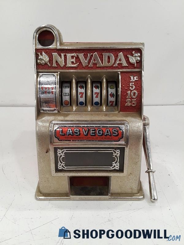 VTG Las Vegas Nevada Mini One Armed Slot Machine Toy Bank Collectible
