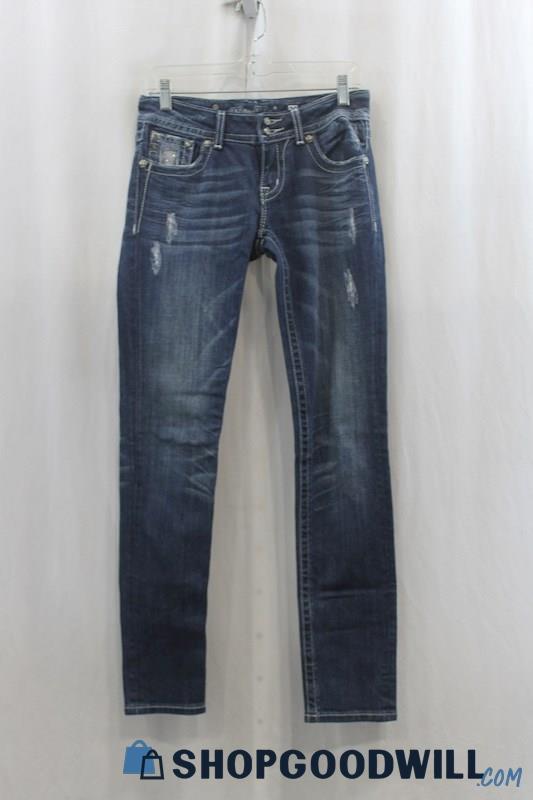 Miss Me Women's Blue Wash Ankle Skinny Jean SZ 28