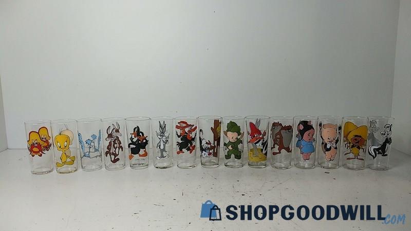 15pc Pepsi Warner Bros Character Glass Cups Bugs Bunny Daffy Duck Road Runner+