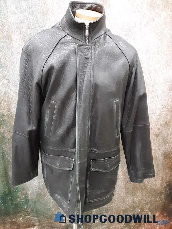 Wilson's Men's Black Leather Coat - size L 