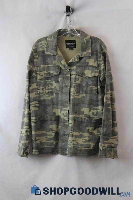 Sanctuary Women's Green Camo Utility Fashion Jacket sz L