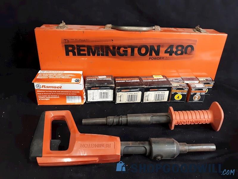 Remington Power Actuated Tool Lot Mo 490, 476 W Power Fasteners - UNTESTED 