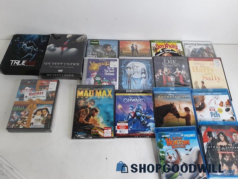 Lots Of DVD Movies Unopened Kids, Action, Holiday, & Series