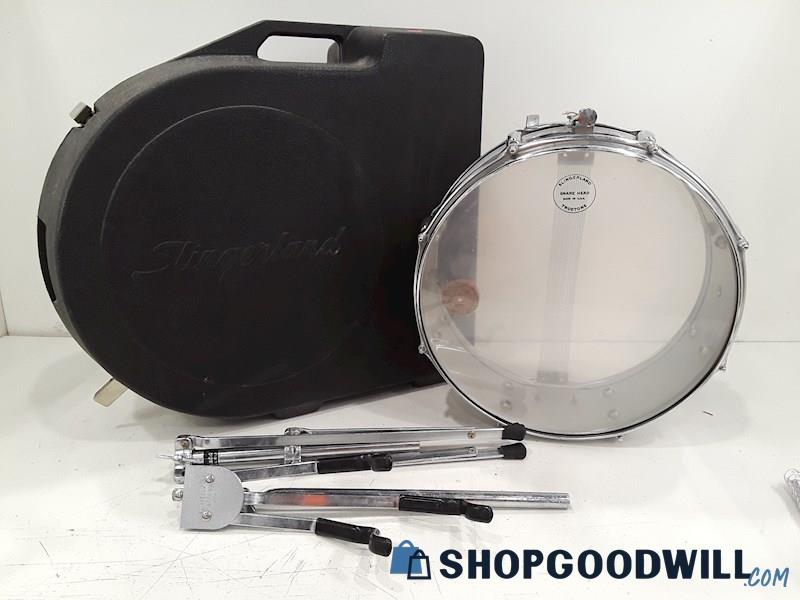 Slingerland Chrome Snare Drum w/Case & Stand SN#471547 