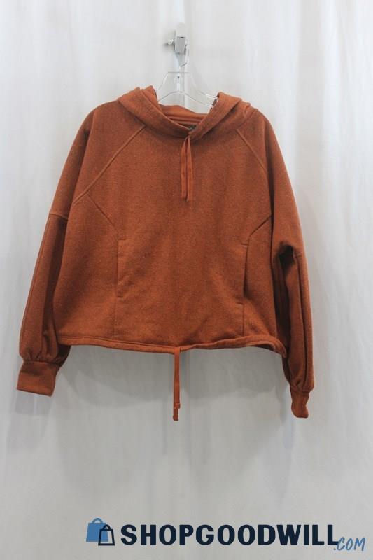 prAna Women's Dark Orange Pullover Crop Hoodie SZ L