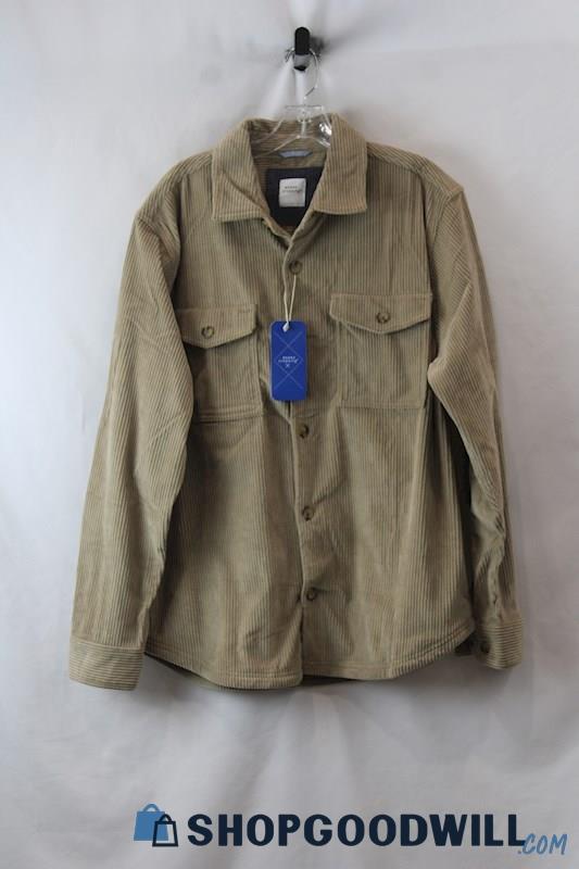 NWT Essex Crossing Men's Brown Corduroy Button Up Coat sz L