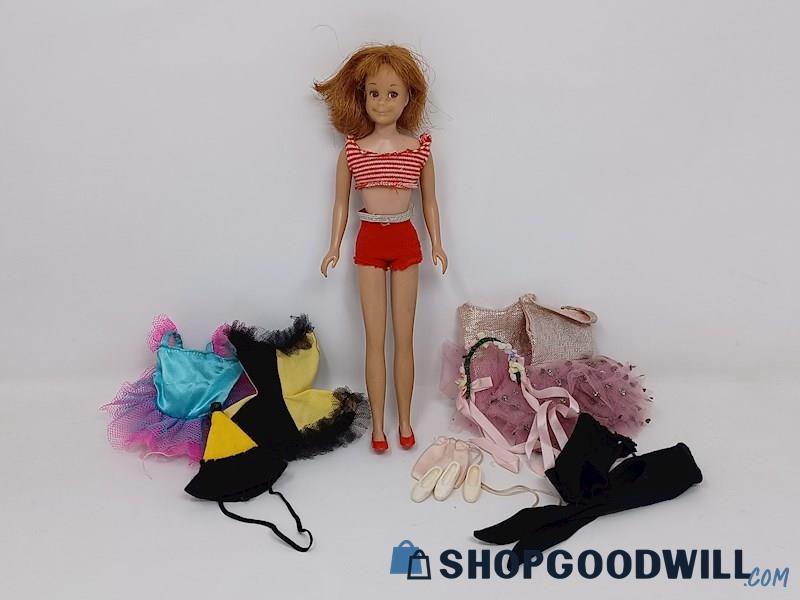 Vintage Skooter Titian Hair 60s Barbie Doll, Swimsuit & Ballet Class Outfit Lot