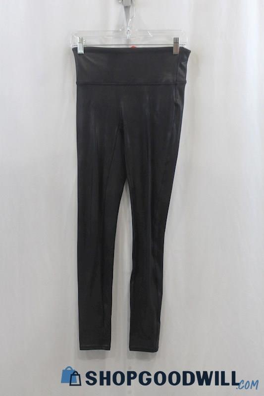 Spanx Women's Black Coated Ankle Legging Pant SZ M