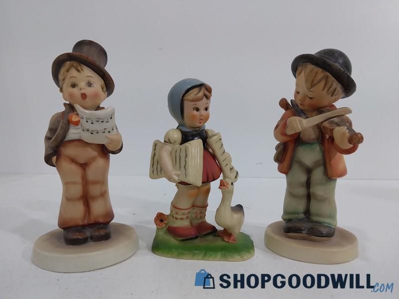 VTG Resin Porcelain Small Children Figurines Home Decor Fiddle Singing 
