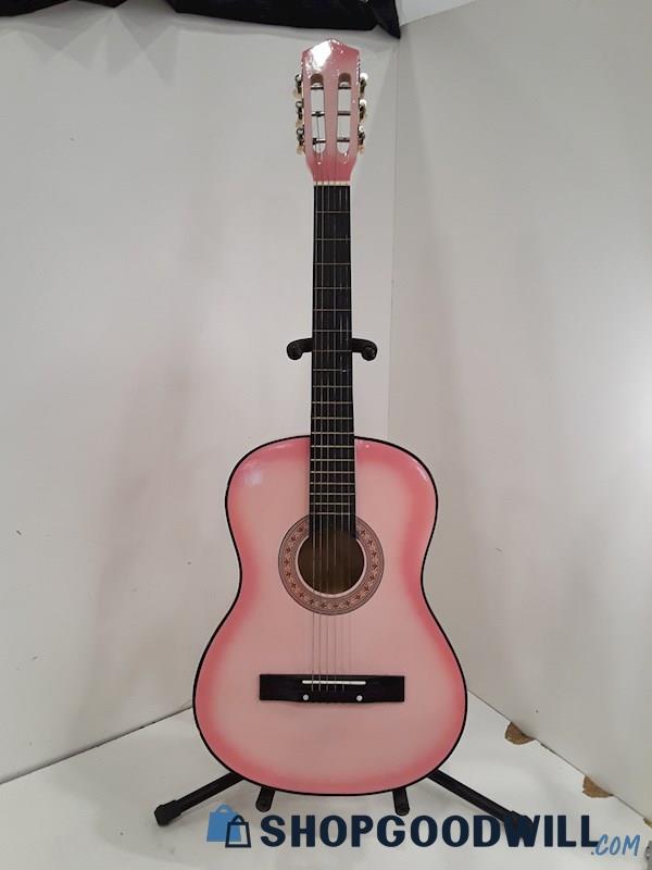 Unbranded Child Youth 6 String Pink Acoustic Guitar 