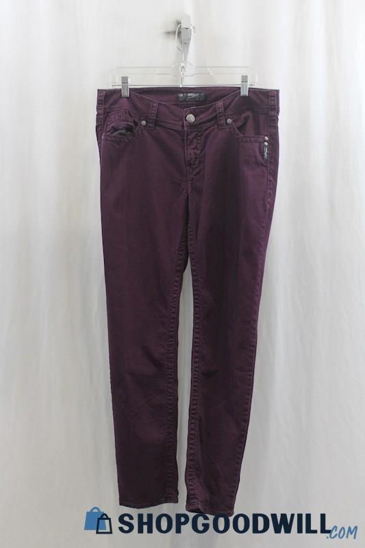 Silver Jeans Womens Eggplant Skinny Jeans Sz 33x31