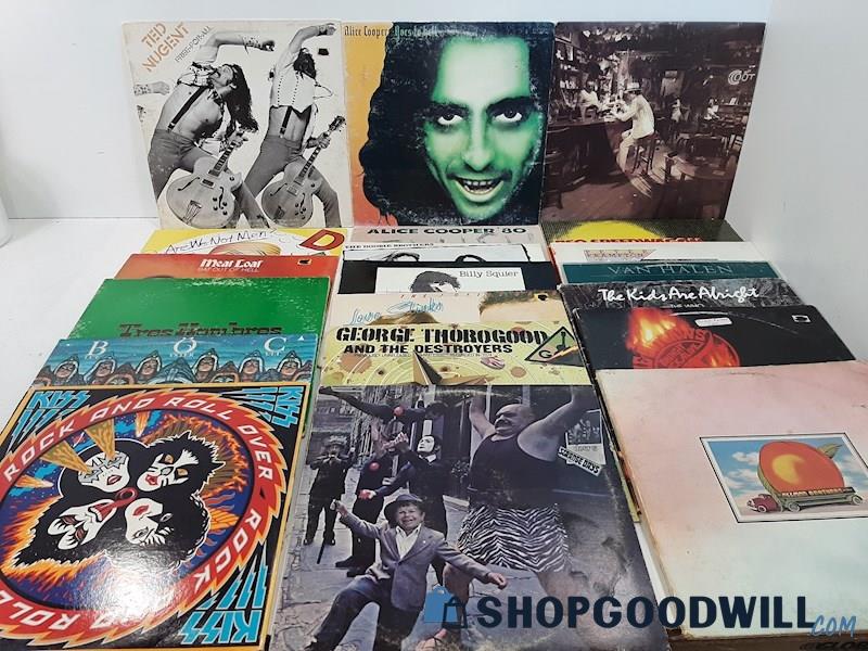 (a) 20 Rock LPs Very Good Ted Nugent Alice Cooper Led Zeppelin The Doors KISS +