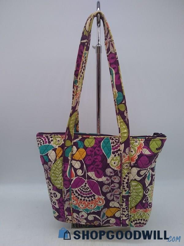 Vera Bradley Plum Crazy Multicolor Paisley Quilted Cotton Shoulder Handbag Purse