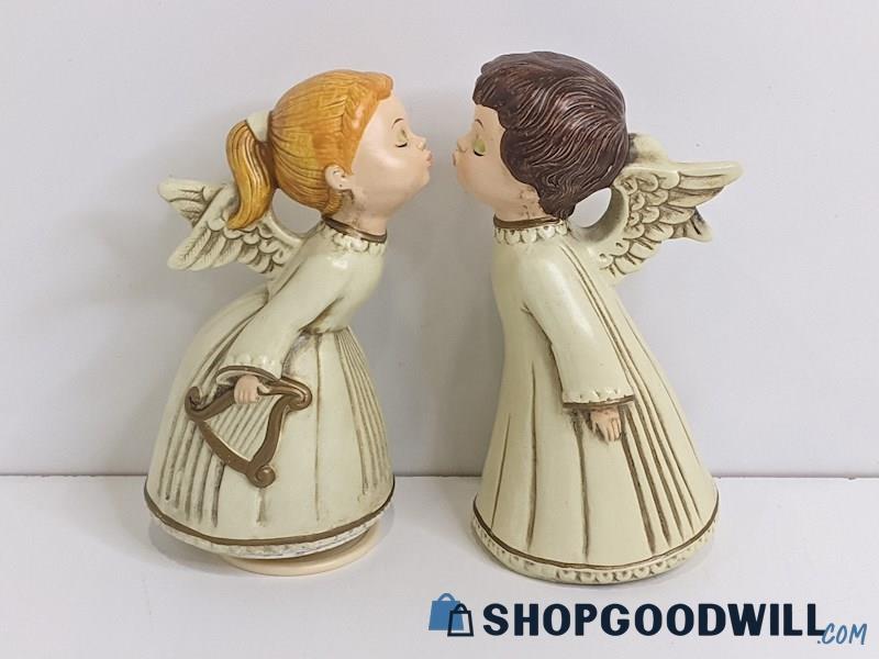 Vintage Cherub Girl & Boy Kissing Figurine Set