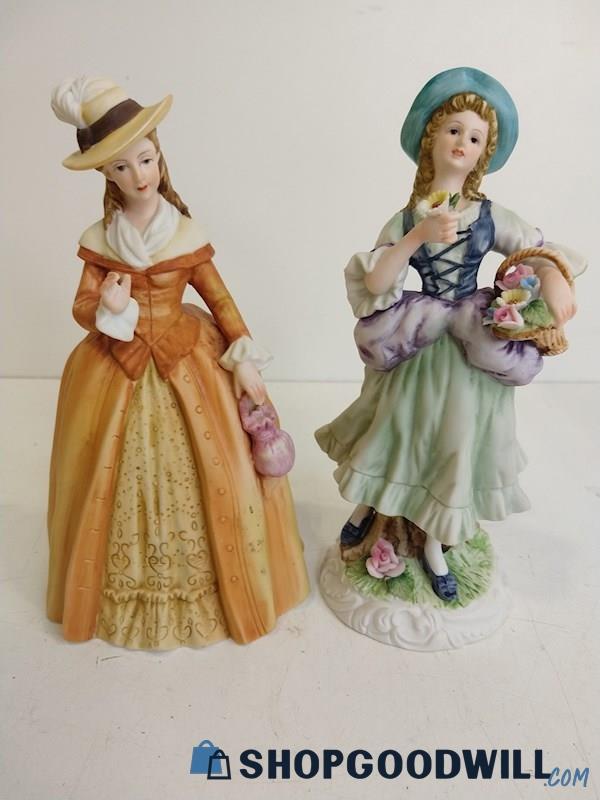 Set Of 2 Andrea By Sadek Porcelain Figurines 