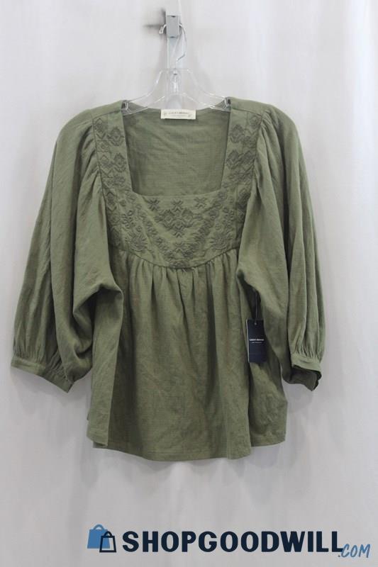 NWT Lucky Brand Women's Green Blouse SZ S