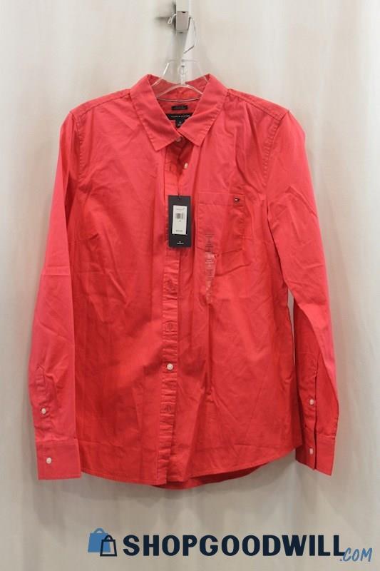 NWT Tommy Hilfiger Women's Hot Pink Button Up Shirt SZ M