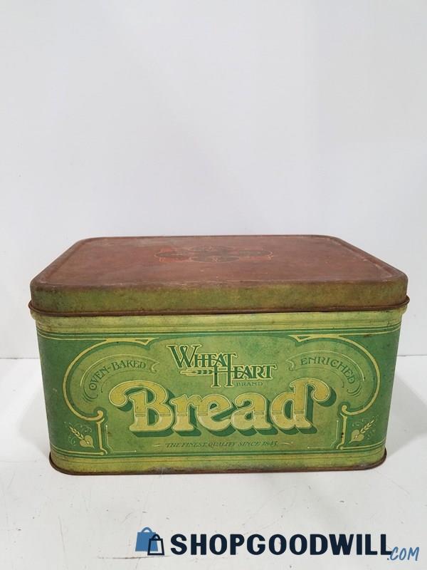 Vintage Metal Tin Bread Box 
