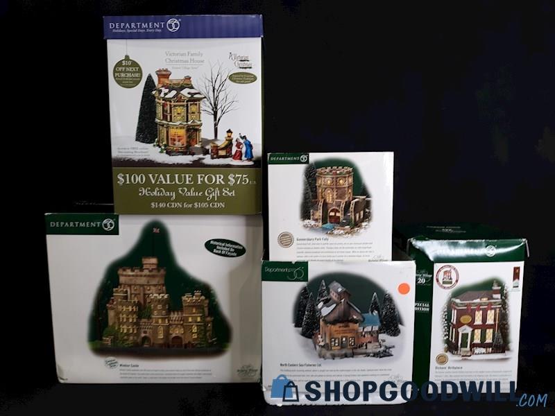 (21 LBS) 5 Pc. Assorted Dickens Village Heritage Dept 56 Collectible Figurines