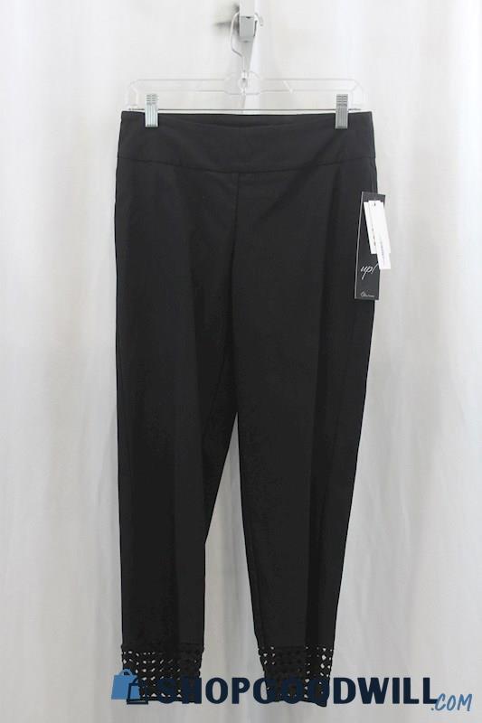 NWT Up! Womens Black Mesh Ankle Pull On Pants Sz 4