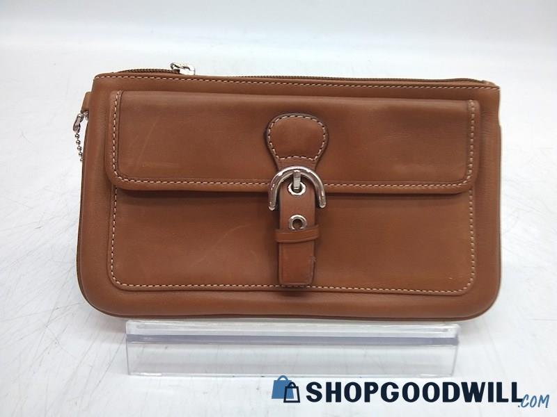 Coach Brown Leather Wristlet Wallet Handbag Purse 