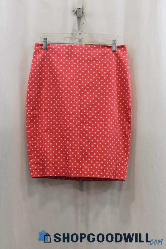 NWT Ann Taylor Womens Pink/White Polka Dot Pencil Skirt Sz 6