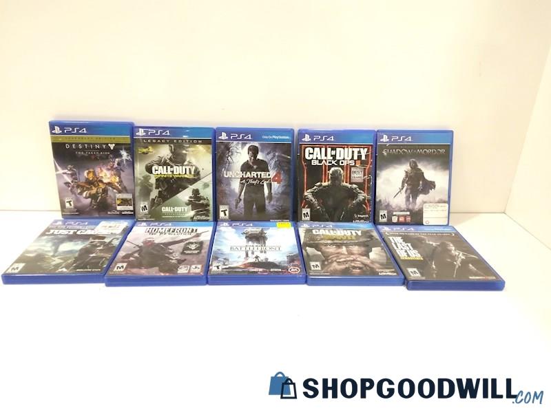 lot of 10 PlayStation 4 Video Game W/Destiny, Call of Duty, Uncharted 4+MORE