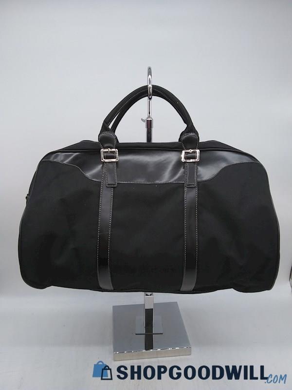 Ralph Lauren Romance Black Canvas Duffle Handbag Purse 