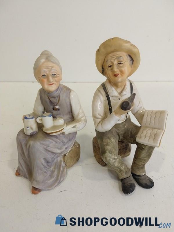 Pair of Collectible Figurines Elderly Couple