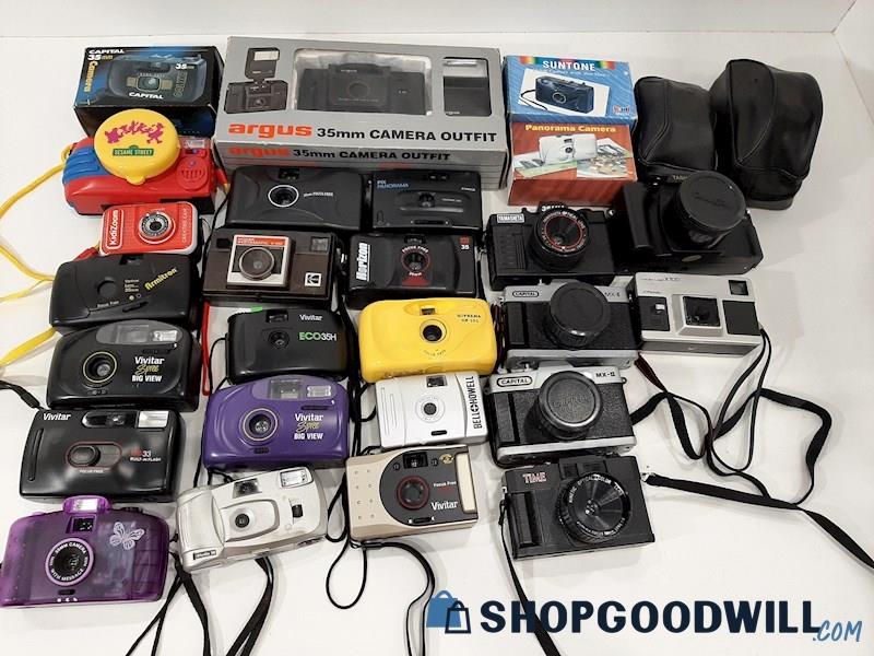 12LBS Vivitar Kodak Capital Yamasheta & More 35mm 'Toy' Film Cameras