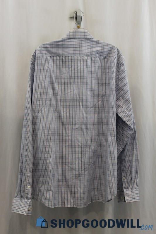 Michael Kors Mens Blue/White Gridline Dress Shirt Sz 17.5-36/37