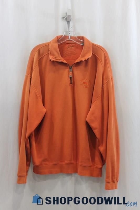 Tommy Bahama Men's Orange Half Zip Sweater SZ L